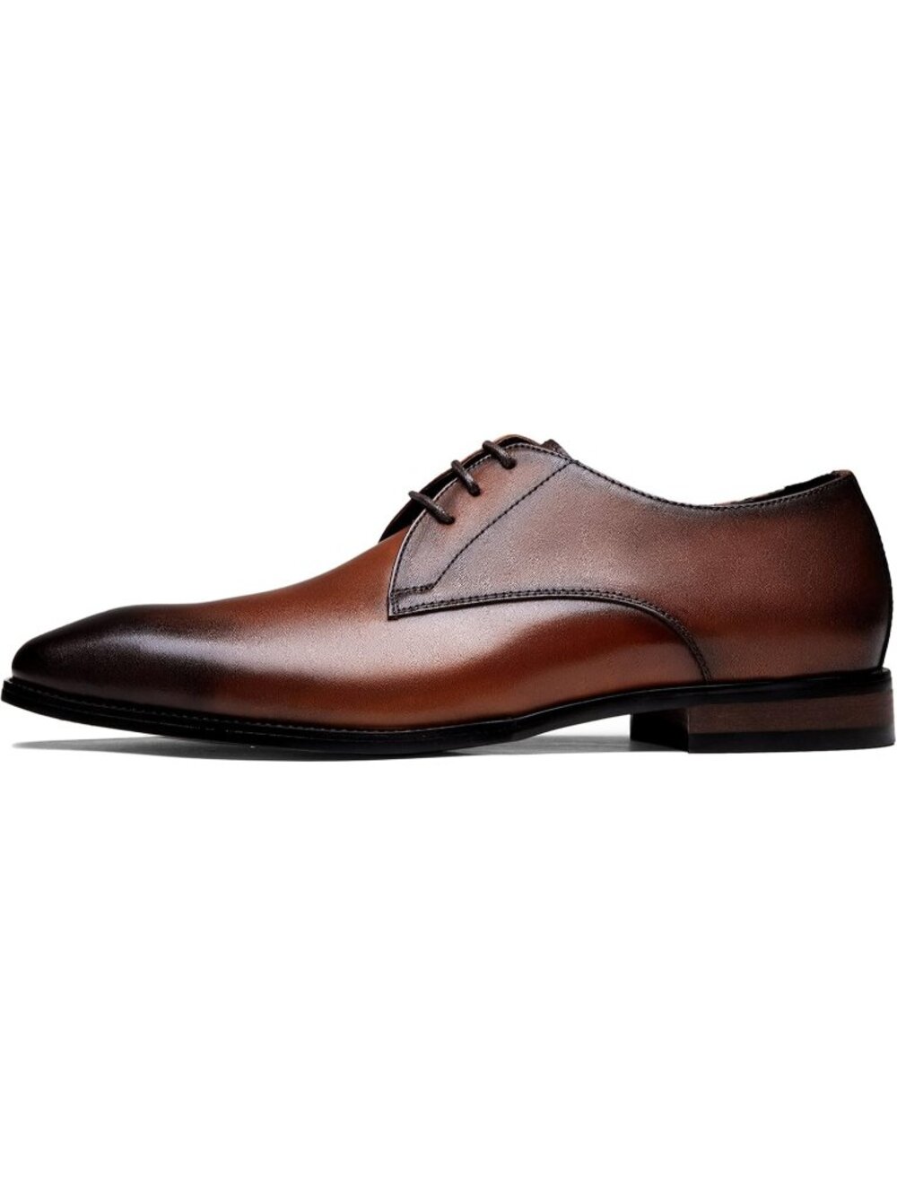 Men's Brown Leather Derby Dress Shoes - Sleek Lace-Up Oxford Style